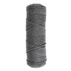 Шнур для вязания без сердечника 100% хлопок, ширина 3мм 100м/200гр (2101 т. серый) - Фото 2