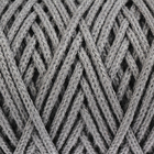 Шнур для вязания без сердечника 100% хлопок, ширина 3мм 100м/200гр (2101 т. серый) - Фото 4