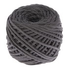 Шнур для вязания без сердечника 100% хлопок, ширина 3мм 100м/200гр (2101 т. серый) - Фото 6