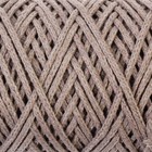 Шнур для вязания без сердечника 100% хлопок, ширина 3мм 100м/200гр (2115 серо-коричневый) - Фото 4