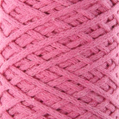 Шнур для вязания без сердечника 100% хлопок, ширина 3мм 100м/200гр (2126 розовый)