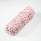 Шнур для вязания без сердечника 100% хлопок, ширина 3мм 100м/200гр (2195 пудровый) - Фото 2