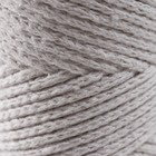 Шнур для вязания без сердечника 100% хлопок, ширина 3мм 100м/200гр (2264 ванильный) - Фото 3