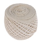 Шнур для вязания без сердечника 100% хлопок, ширина 3мм 100м/200гр (2264 ванильный) - Фото 6