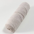Шнур для вязания без сердечника 100% хлопок, ширина 3мм 100м/200гр (2110 кремовый) - Фото 2