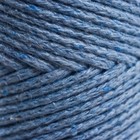 Шнур для вязания без сердечника 100% хлопок, ширина 3мм 100м/200гр (2106 голубой) - Фото 3