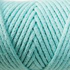 Шнур для вязания без сердечника 100% хлопок, ширина 3мм 100м/200гр (2133 мятный ) - Фото 3