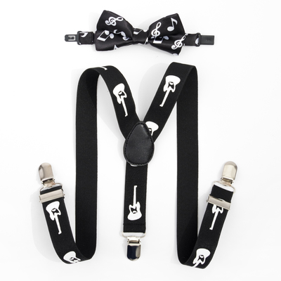 Набор детский подтяжки и галстук-бабочка «Музыка»