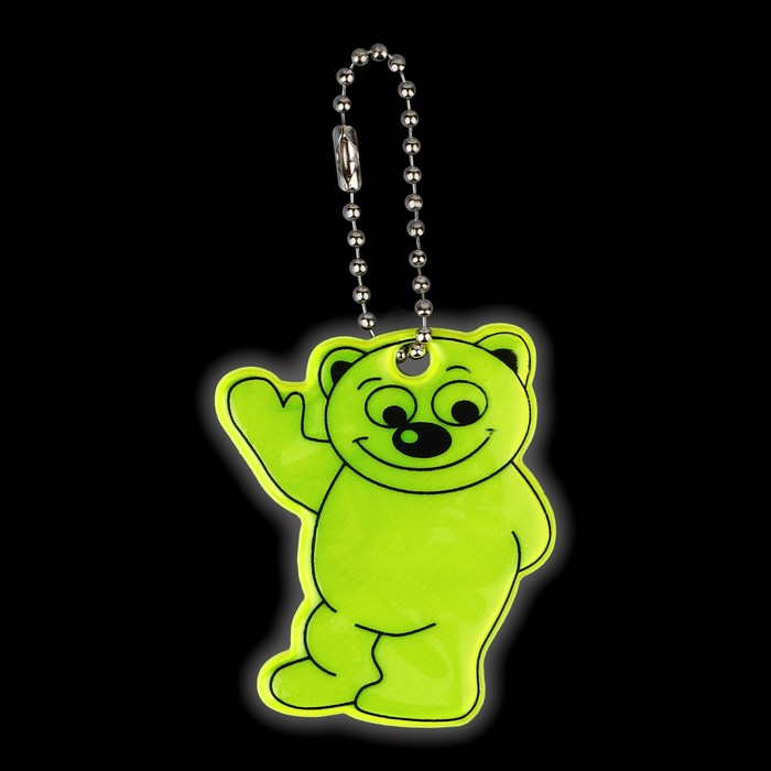 Светоотражающий элемент «Медведь», двусторонний, 6 × 5 см, цвет МИКС - фото 1896613366