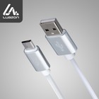 Кабель LuazON, microUSB - USB, 1 А, 1 м, оплётка металл, цвет: серебро - фото 8355086