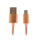 Кабель LuazON, micro USB - USB, 1 А, 1 м, оплётка металл, цвет розовое золото - Фото 1