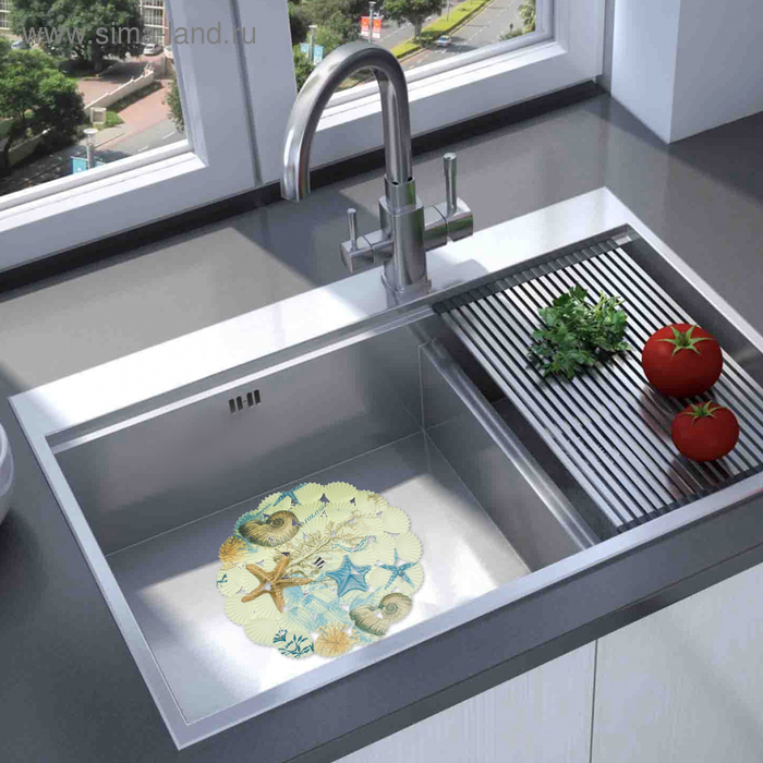 Решётка в раковину круглая «Звёзды», 29×29 см - Фото 1