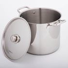 Кастрюля Катунь «Титан», 14.5 л, d=28 см, h=24 см, с крышкой, капсульное дно, индукция, нержавеющая сталь, AISI - 201, хромированная - Фото 3