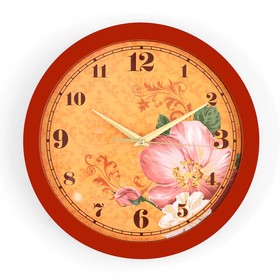Часы настенные, серия: Цветы, "Цветки", плавный ход, d=28 см