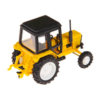 Трактор, жёлтый, масштаб 1:43 - Фото 2