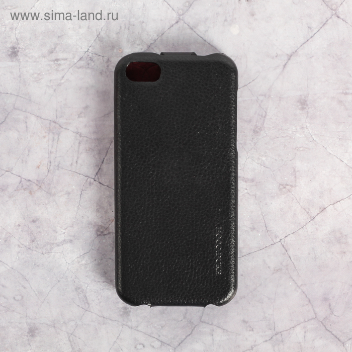 Чехол для телефона HOCO для iPhone 5s/ 5/ 5C черный, кожа - Фото 1