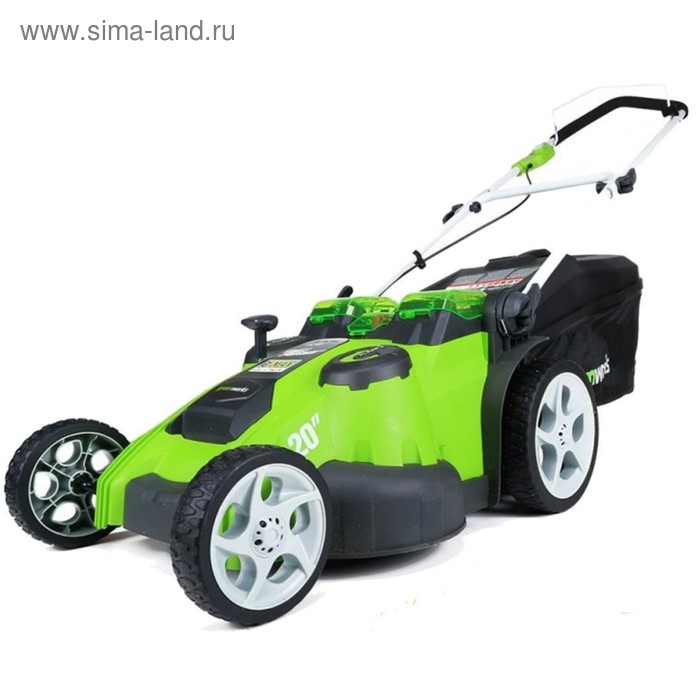 Газонокосилка GreenWorks 2500207VB, аккум., 40 В, 4 Ач, ширина/высота 49 см/30-90 мм - Фото 1