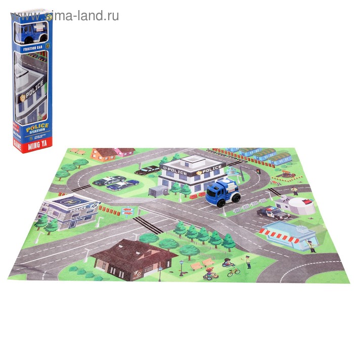 Набор игровой «Полицейский участок», с игровым ковриком и инерционной машиной - Фото 1