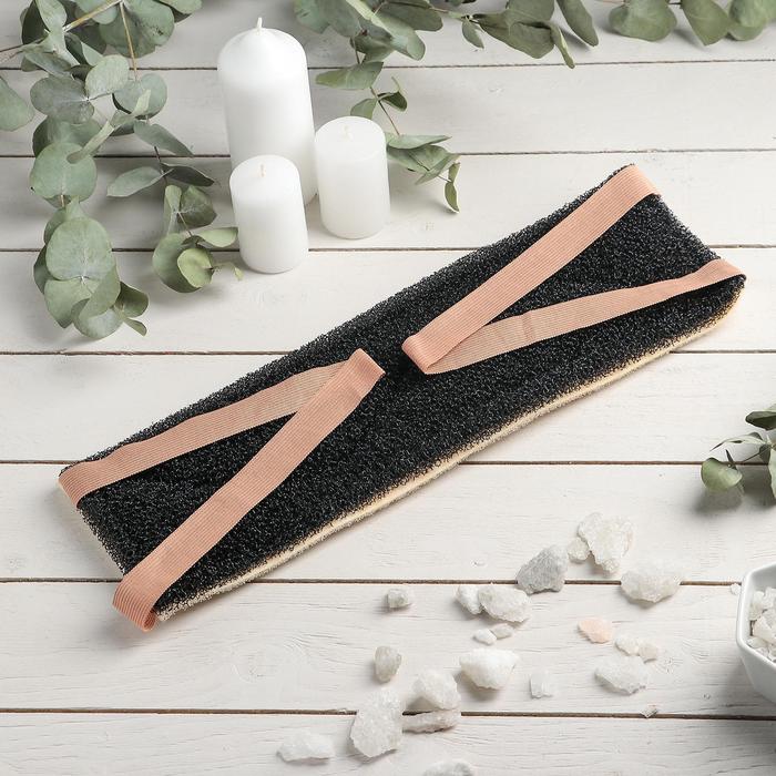 Мочалка - лента для тела жёсткая «День и ночь», 37×11 см, МИКС