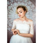 Свадебное платье "Элен Бенуа" с болеро без шлейфа, атласный корсер, цвет белый 42-44 - Фото 1