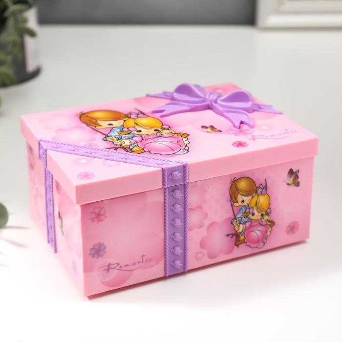 Шкатулка музыкальная механическая «Подарок», МИКС 11×7.5×15.5 см