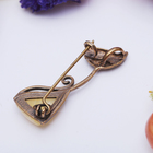 Брошь «Янтарь» кот треугольный, цвет МИКС в бронзе - Фото 2