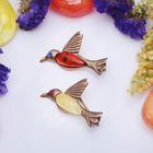 Брошь «Янтарь» колибри в бронзе 3056, цвет МИКС - Фото 1