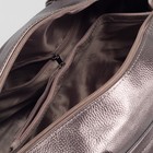 Сумка женская, отдел с перегородкой на молнии, 2 наружных кармана, длинный ремень, цвет серебристый - Фото 5