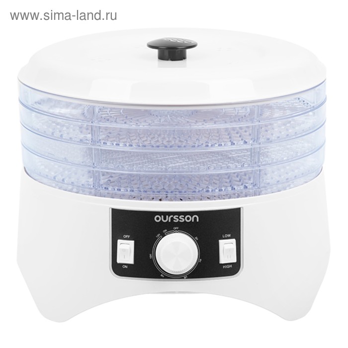 Сушилка для овощей и фруктов Oursson DH1300/IV, 400 Вт, 4 яруса, белая - Фото 1