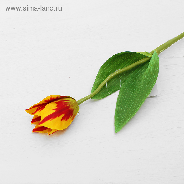 Цветок искусственный "Тюльпан Хавран" 4*34 см, жёлто-красный - Фото 1
