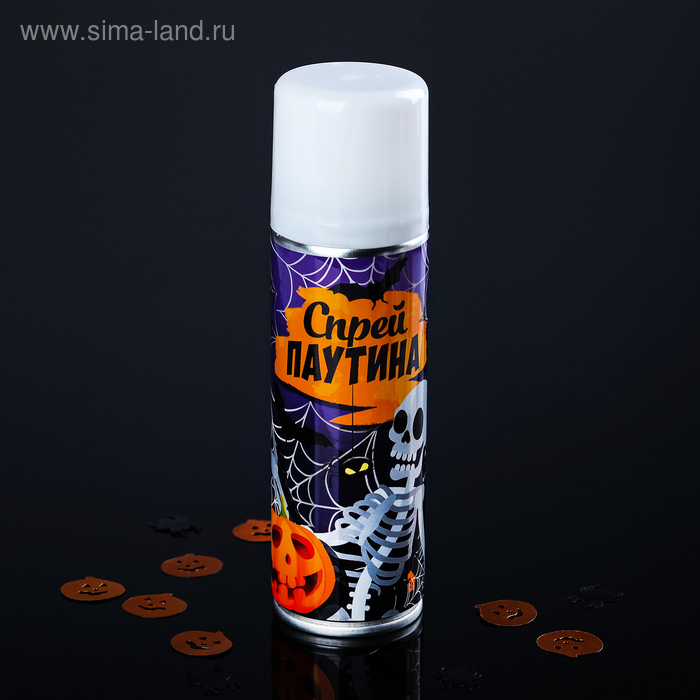 Спрей - паутина стреляет в верх 160 мл, белая