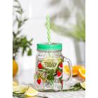 Банка с трубочкой Доляна «Счастливый день», 450 мл, 10.5×7.5×13 см, стекло, МИКС - Фото 9