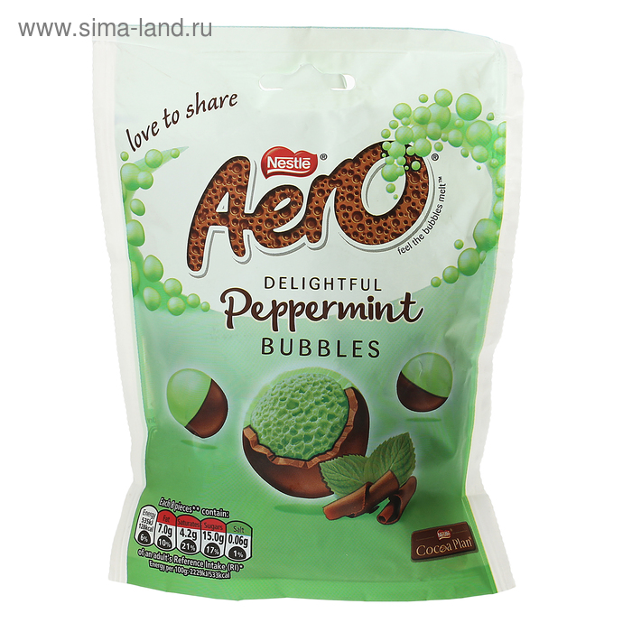 Шоколадный шарик Nestle Aero Peppermint Bag 113 гр - Фото 1