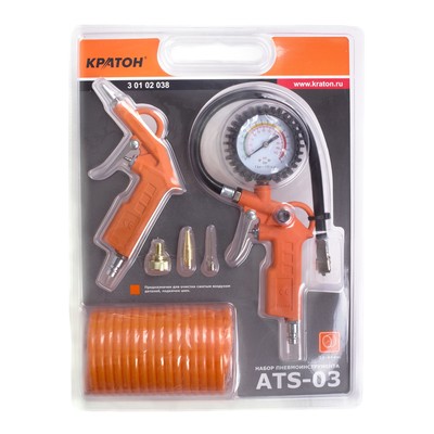 Набор пневмоинструментов «Кратон» ATS-03, 6 пр, 2-4 атм, 120 л/мин, 1.4"