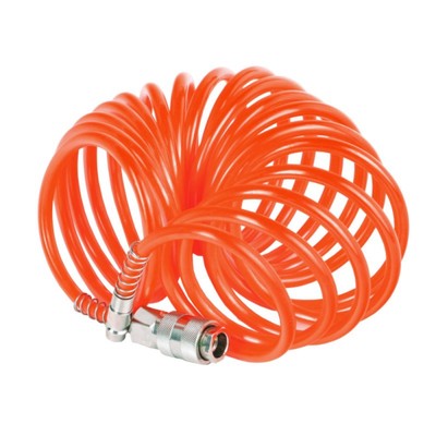 Шланг пневматический спиральный «Кратон», PE, 0.45 кг, 1/4F, 1/4 М, 15 м