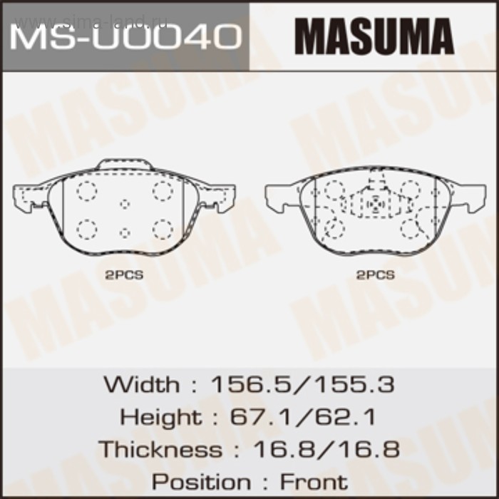 Колодки тормозные MASUMA MSU0040 - Фото 1