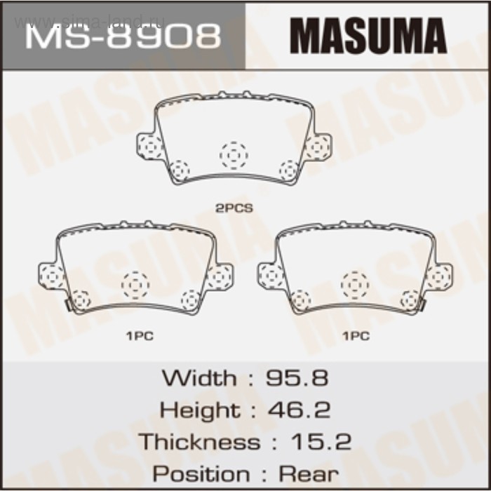 Колодки тормозные MASUMA MS8908 - Фото 1