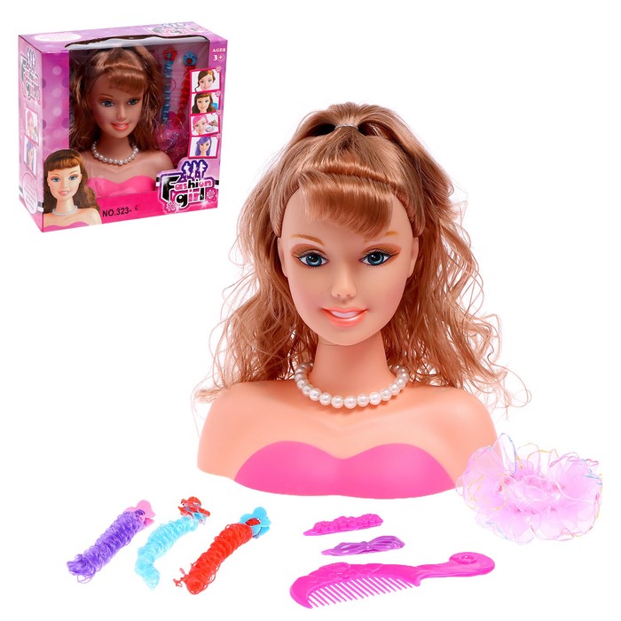 Кукла-манекен для создания причёсок «Модница» с аксессуарами - Фото 1