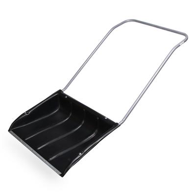 Движок пластиковый для уборки снега, чёрный ковш 600 × 470 мм, металлическая планка, металлическая ручка цвет МИКС