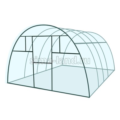 Теплица (каркас) «Комфорт», 4 × 3 × 2,1 м, металл, профиль 20 × 20 мм, шаг дуги 1 м, без поликарбоната