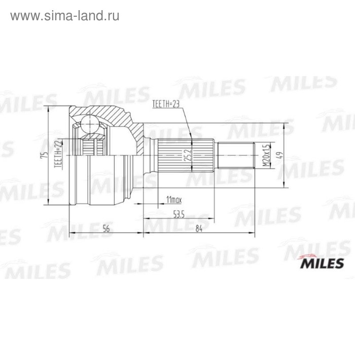 Шрус наружный MILES GA20308 - Фото 1