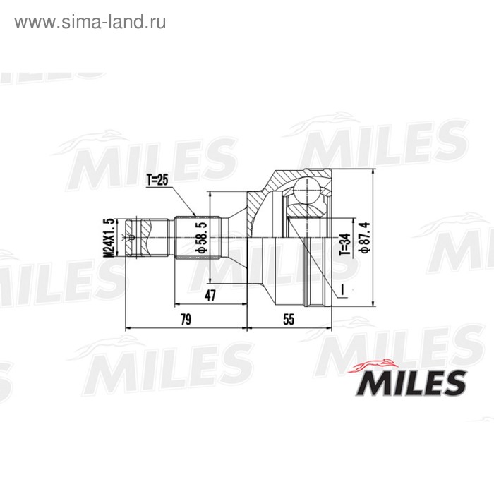 Шрус наружный MILES GA20062 - Фото 1