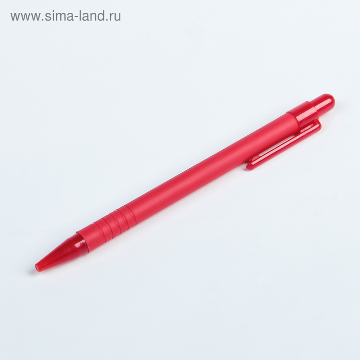 Ручка шариковая, автоматическая, 0.7 мм, стержень красный, корпус красный - Фото 1
