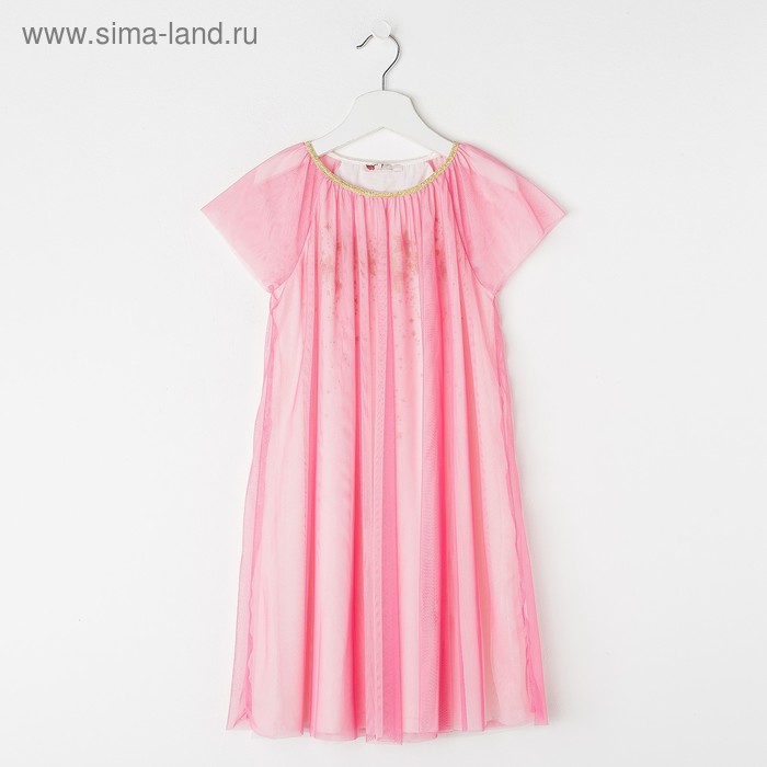 Платье нарядное для девочки, рост 128 см, цвет розовый - Фото 1