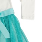 Платье нарядное для девочки, рост 98 см, цвет экрю/бирюзовый CAB 61674 - Фото 5