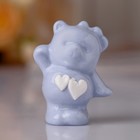 Сувенир керамика "Голубой медвежонок с сердечками" 6х3х4,5 см - Фото 1