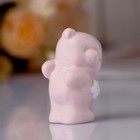 Сувенир керамика "Розовый медвежонок с цветочком на пузе" 6х4,3х3,2 см - Фото 2