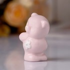Сувенир керамика "Розовый медвежонок с цветочком на пузе" 6х4,3х3,2 см - Фото 4
