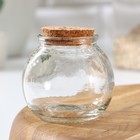 Баночка для специй Доляна «Парфе», 120 мл, 7×7 см, с пробковой крышкой, стекло, прозрачная - Фото 1