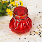 Банка стеклянная для сыпучих продуктов с бугельным замком «Чеснок», 400 мл, 10,5×10 см, цвет МИКС - Фото 3